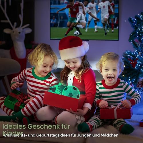 Linkax Fussball Geschenke Jungen, Fußball Geschenke für Jungs, 3D Nachtlicht Optische Täuschung Lampe 16 Farben Ändern, Jungen Deko Kleinigkeiten Geburtstags Geschenke für Fußballfans