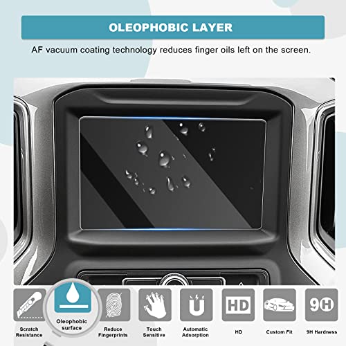 Image of CDEFG 2022 2023 Silverado Screen Protector for 2023 Silverado / 2022 2023 GMC Sierra 1500 7 inch Touchscreen Protector Navigation Display Tempered Glass Screen Protector 2022 2023 Silverado Accessories