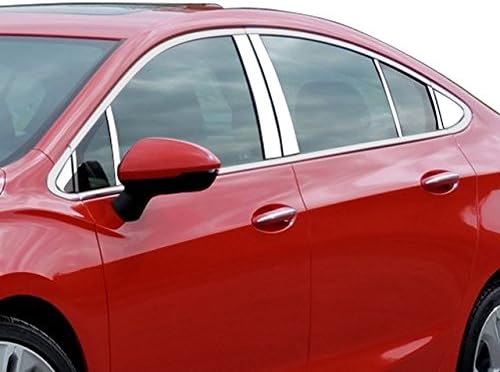 es compatible con Chevrolet Cruze 2016-2019 16 piezas de acero inoxidable poste de pilar trim, incluye dos piezas de pilar delantero y dos trasero y