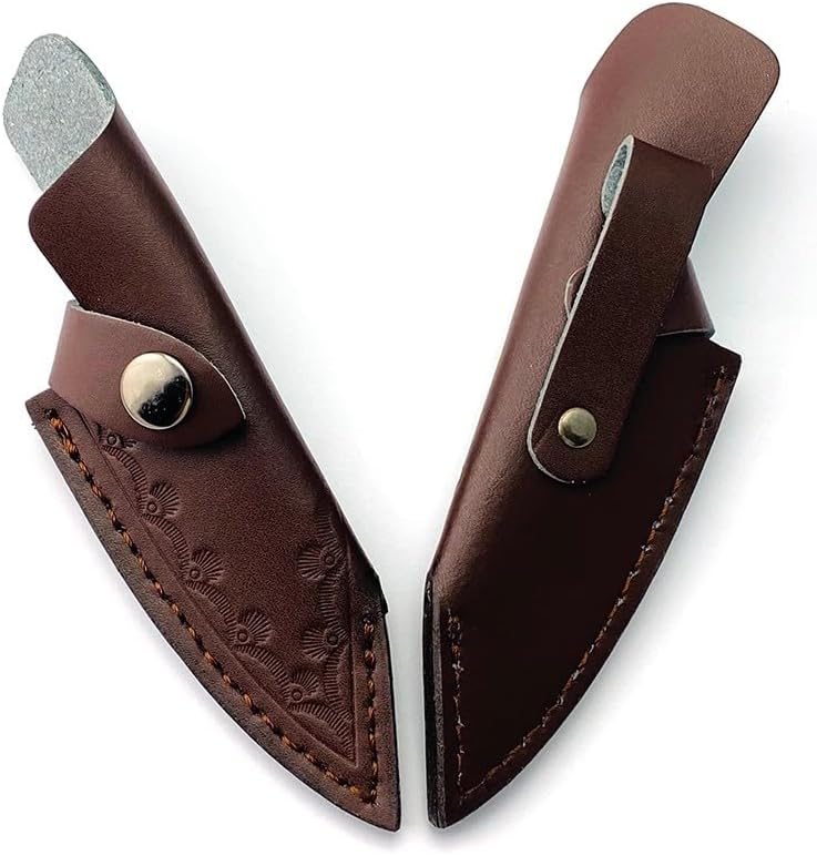 3PCS Leather Knife Sheath, Knife Case for Belt with Snap Closure Fits for Outdoor Fixed Knife
