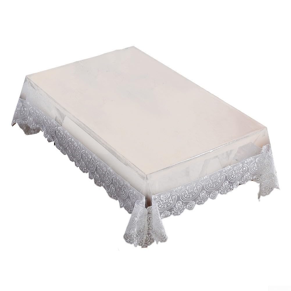 Nappe de table en vinyle PVC transparent imperméable rectangulaire