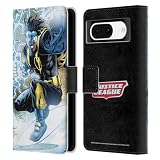Head Case Designs Licenciado Oficialmente Justice League DC Comics Static Shock Otros Miembros Comic Art Carcasa de Cuero Tipo Libro Compatible con Google Pixel 8