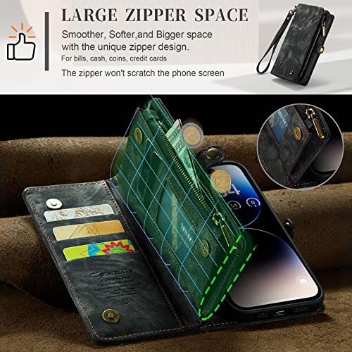 Coque rabat folio iPhone 15 Pro Max multifonctionnel porte-cartes 2en1 - 4