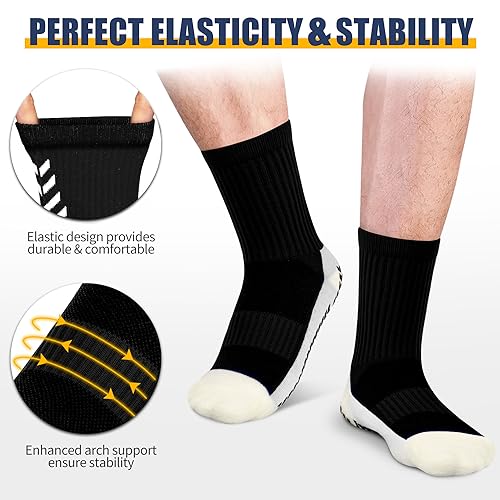 BTNEEU Calzini da Calcio Antiscivolo Uomo, 2 Paia