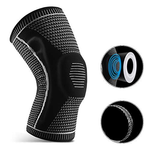 Loijon 1pcs Joelheira Homens Mulheres Joelheira com Estabilizadores Laterais Silicone Almofada Espor