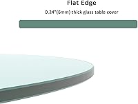 Vista 4 de Mesa redonda de vidrio templado de 30 pulgadas, cristal transparente de 14 pulgadas de grosor, borde pulido plano para cafetería, mesa de patio