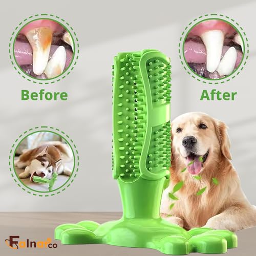 Image of Chew Toy for Dog Toothbrush Stick Dog Toys for Aggressive Chewers Interactive Toys Treats Tough Toy to Keep Them Busy Chew for Small Dogs (Green, M)