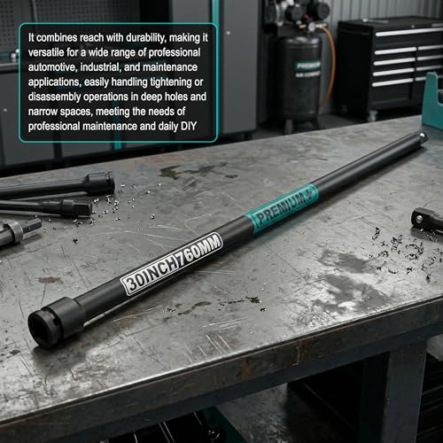 Image of 1 /2 inch Drive Impact Extension Bar, 30 Inch Length Socket Extension, CR-V Steel, Narrow and Deep Areas in Automobile Maintenance, Mechanical Assembly or Industrial Operations