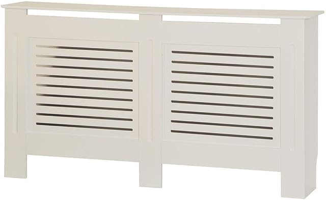Vida Designs Milton Radiator Cover Modern White Painted MDF Cabinet, Large
