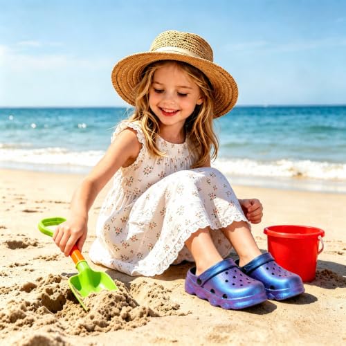 Image of Girls' Clogs for Toddlers & Kids Lightweight Garden Shoes Breathable Slip-on Slides Sandals Slippers Children's Beach Water Shoes