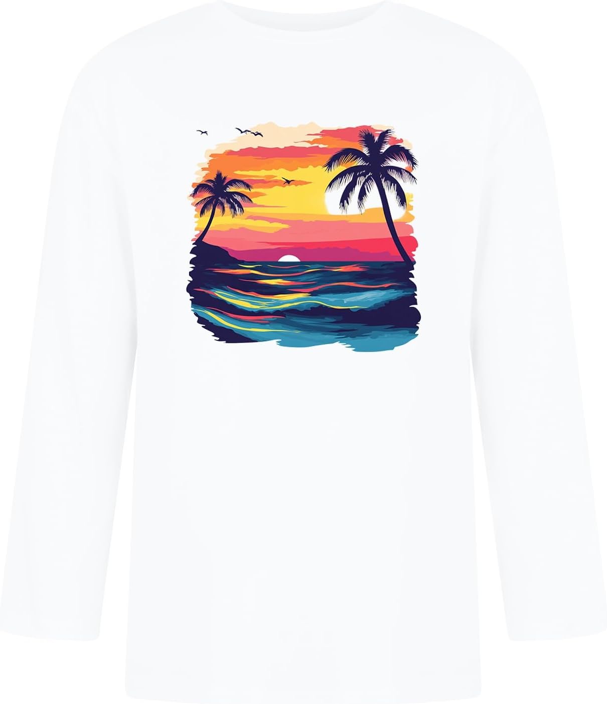 WENKOMG1 Men's Graphic Tee Shirt 3/4 Sleeve Round Neck Casual Soft Workout Athletic Fit Beach T Shirts, M-3XL