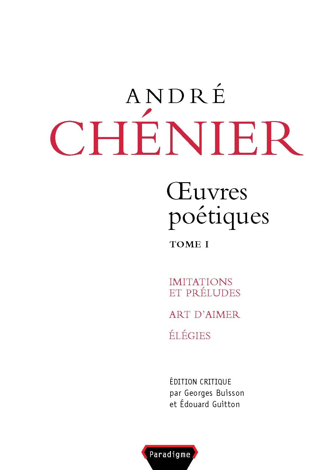 Oeuvres poétiques volume 1 Éditions Paradigme livre de poésie classique