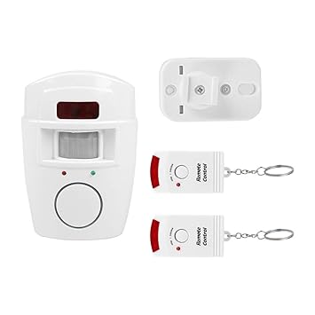 ASHATA Motion Sensor Alarm, Wireless PIR Security Alarm System, Motion Sensor Detector + Remote Controls for Home Garage