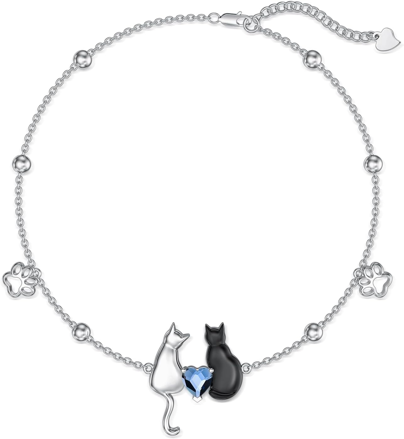 YAFEINI Bracelet for Women Sterling Silver Cat Witches Knot Pineapple Bracelet Link Chain Bracelets Jewelry Gifts