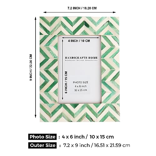 Handicrafts Home 4X6 Picture Frames Photo Frame Chevron Herringbone Vintage Wooden (Green) #TOP1