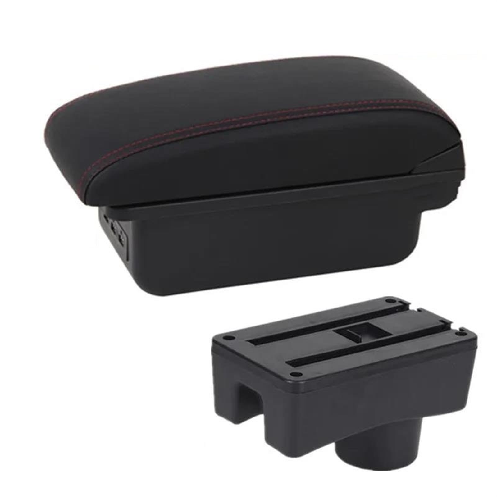 Noheeu B Red Line 3Usb Car Armrest Box Interior Parts Center Storage With Usb For Accent For Tagaz