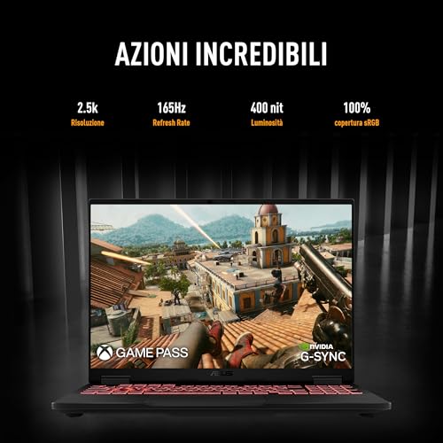 TUF Gaming A16 FA608UH#B0DYF198SY, Notebook con Monitor da 16" Anti-glare, 165Hz, processore AMD Ryzen™ 7 260, RAM 16GB, 1TB SSD, NVIDIA® GeForce RTX™ 5050 8GB GDDR7, Win11 Home, Grigio - Notebook - Immagine 3