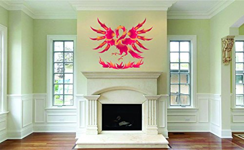 Phoenix Stencil, 8.5 X 7 Inch (S) - Classic Mythical Dragon Wall Art Decor Stencils For Painting Template #TOP1
