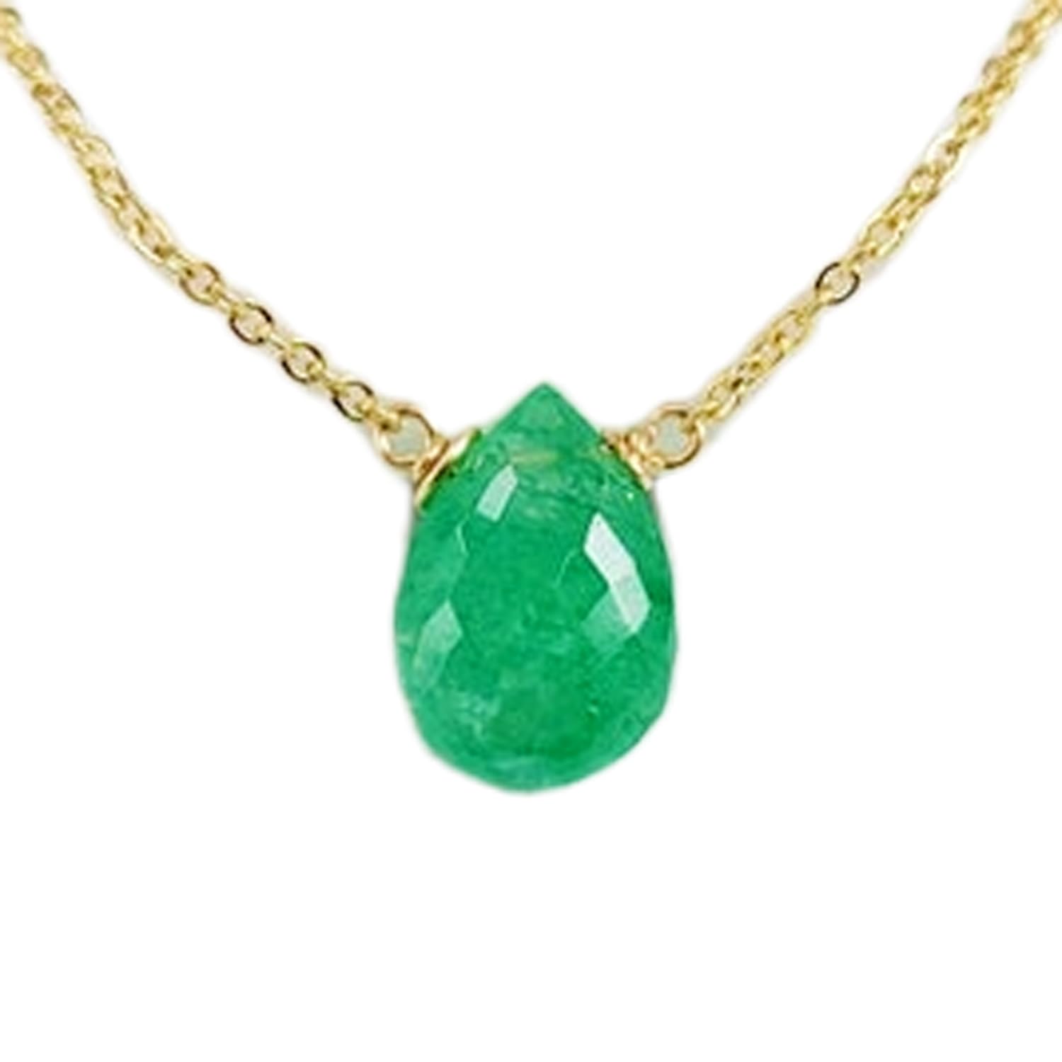 Colgante de esmeralda natural 10x8 mm y plata 925, joya de piedra verde para sanación del chakra 4