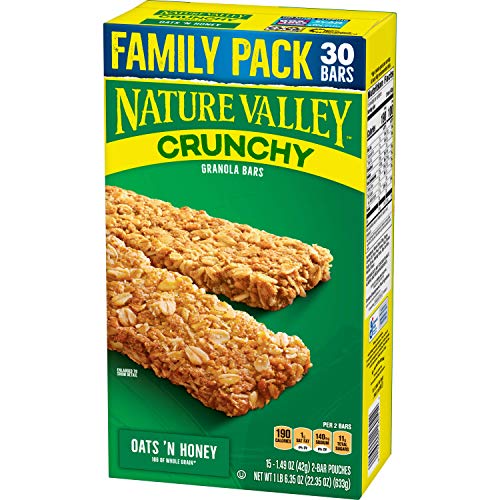 Nature Valley Granola Bars, Crunchy, Peanut Butter & Oats 'N