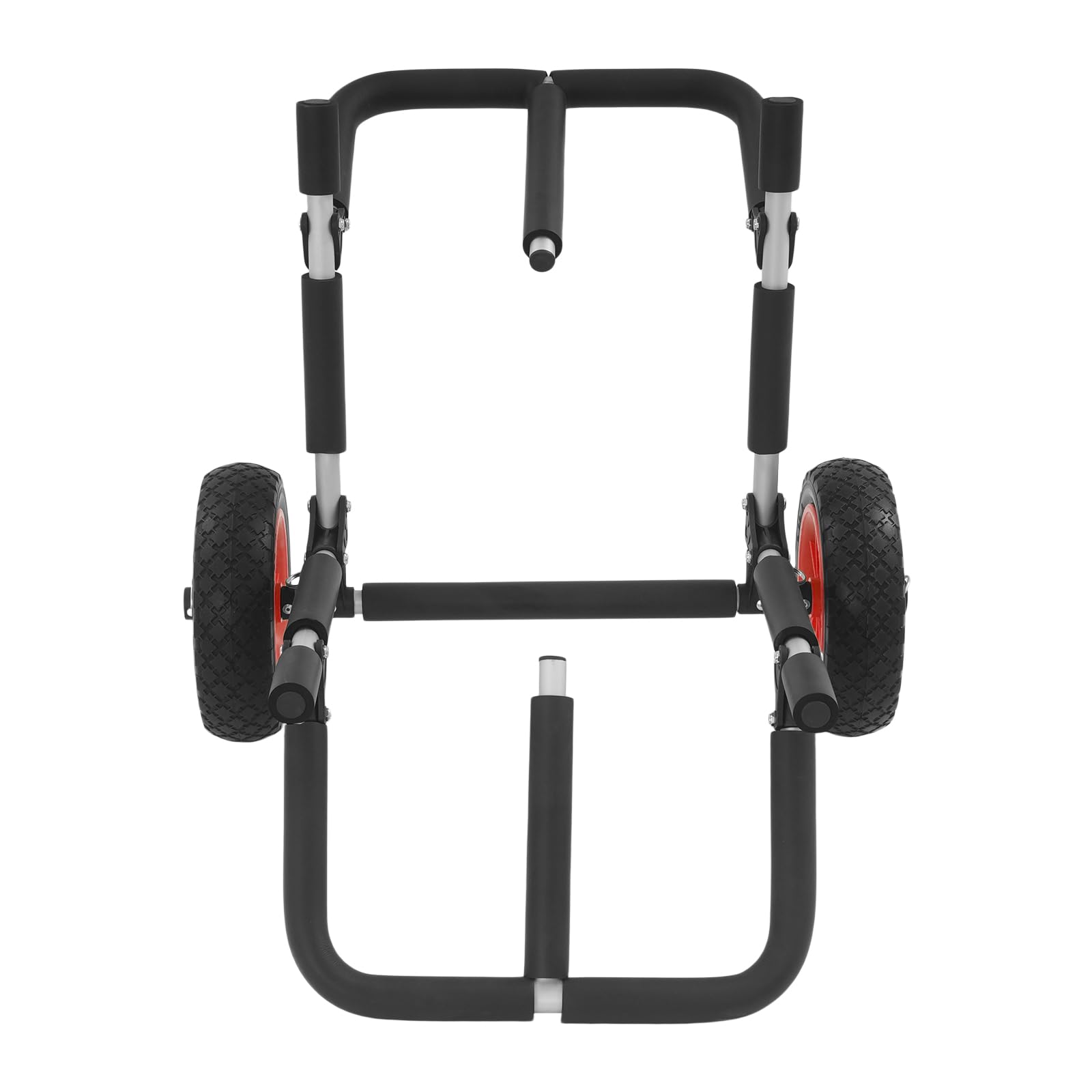 SUP Trolley, Platz für 2 Kajaks oder SUPs, Kajakwagen, Surfwagen Surfboard Transportwagen, 10-Zoll-Räder, Strandwagen, Schwarz-Rot