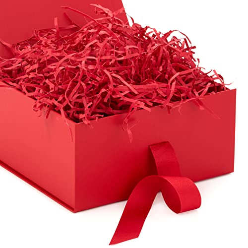 Hallmark Foldable Gift Box With Shredded Paper Fill (Red) For Christmas, Valentine's Day, Graduations #TOP4