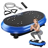 Vibration Plate Exercise Machine, Vibrating Fitness Platform for Lymphatic Drainage, Full Body Shaker Workout Equipment, Bluetooth Power Shaping Vibrate Plate, Board Sport for Home Exercise Gym, Blue