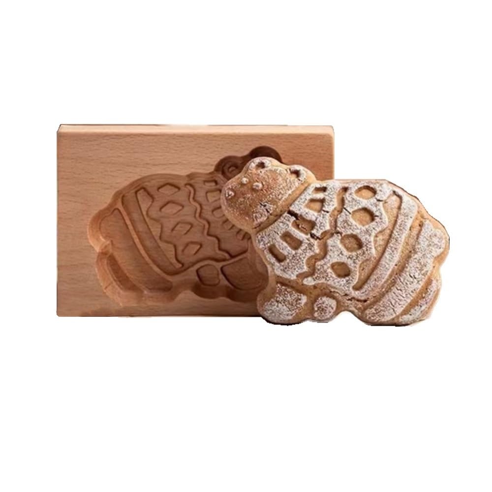 Wooden Cookie Mold, Polar Bear Shape, Cake Fondant Press Stamp, Mooncake Embosser Cutter (Polar bear)