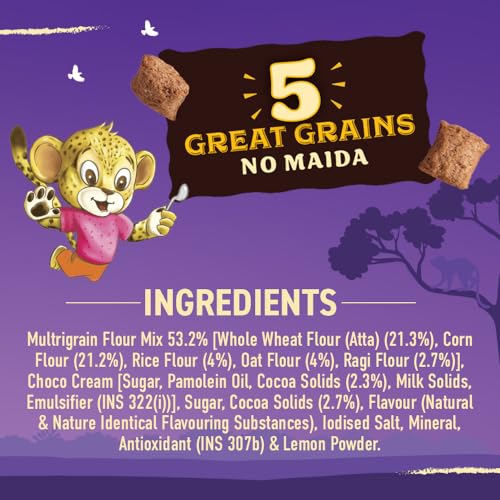 Image of Bagrrys Choco Fills Plus | 5 Grain Goodness | Ragi Advantage | Source of Fibre | Kids Cereal | Choco Fills, 250 g Box (Pack of 3)
