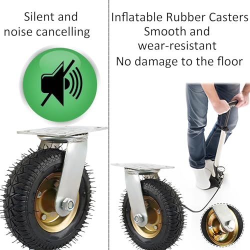 Roulettes pivotantes pneumatiques en caoutchouc durable de qualité supérieure