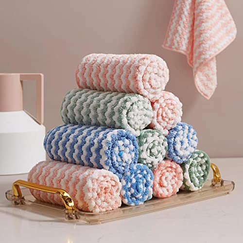 Image of JOYMOOP 12 Pack Microfiber Cleaning Cloth, Larger Kitchen Towels, Dish Rags for Dish Drying Washing, Absorbent Streak Free Lint Free Rags for Cleaning - 11.81 inch x 15.75 inch