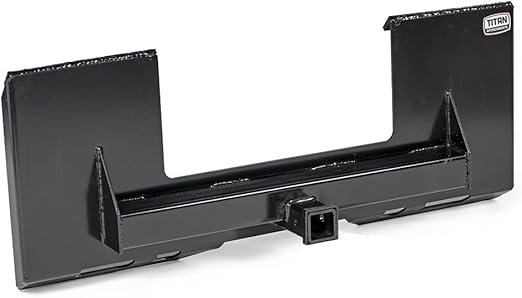 Titan Attachments Universal Cut Out Receiver Mount Plate, 1/4" Thick Skid Steer Plate Attachment, 2" Receiver Hitch, 3000 LB Weight Capacity, Quick Tach Steel Mount Plate Adapter