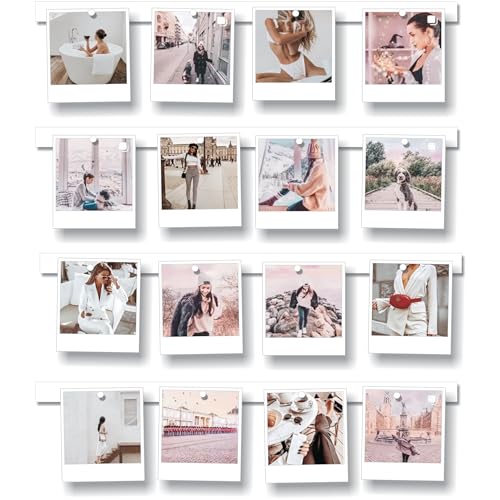 MATJAZ BIZJAK 4 Wall Hanging Photo Display Magnetic Frames - Decorative Collage Picture Holder Photo Hanger - Room Wall Decor - Sculptural Picture Frames Collage - 16 Magnets