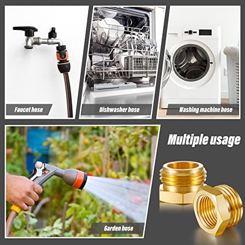 G1/2 Female To Ght 3/4 Male Hose Adapter Brass Threaded Pipe Fitting Hose Connector Hose Coupler Water Hose Adapter Garden Hose Swivel (2 Pieces) #TOP5