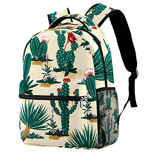 Sac à dos ordinateur grande capacité imprimé cactus pour étudiants et adultes
