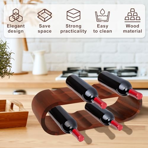 Soporte para botellas de vino de madera con 2 niveles miniatura 5