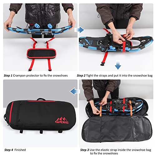 Gpeng Snowshoe Bag With Crampon Protector, Tote Bag For Carrying, Packing And Storing Snowshoes Fits Snowshoes Up To 14 Inch, Black #TOP3