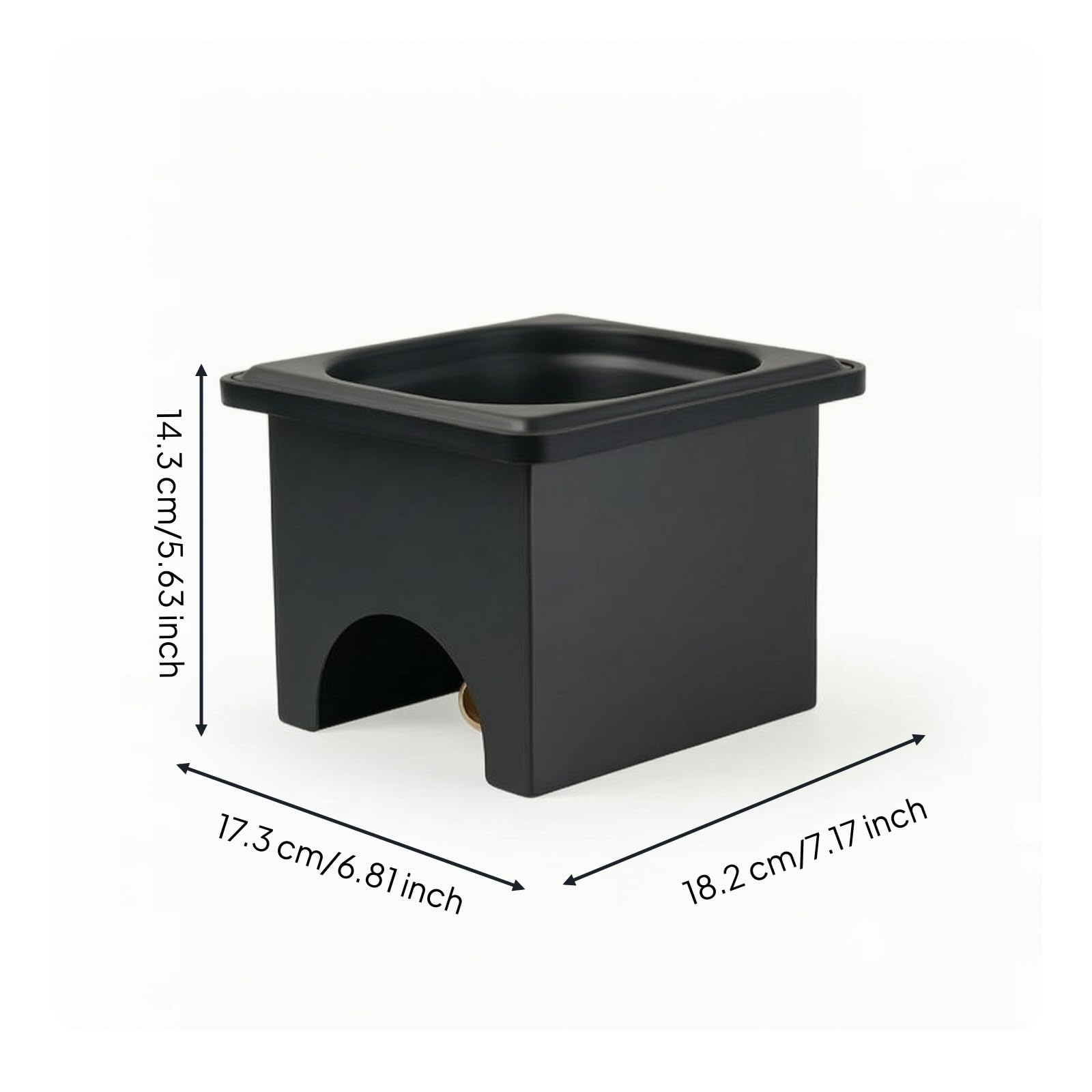 Sciacquabicchieri dppoggio Colore Nero Opacizzato Lavatazze da Banco Multifunzionale Lavabicchieri Bar per Cucina, Quadrato Nero