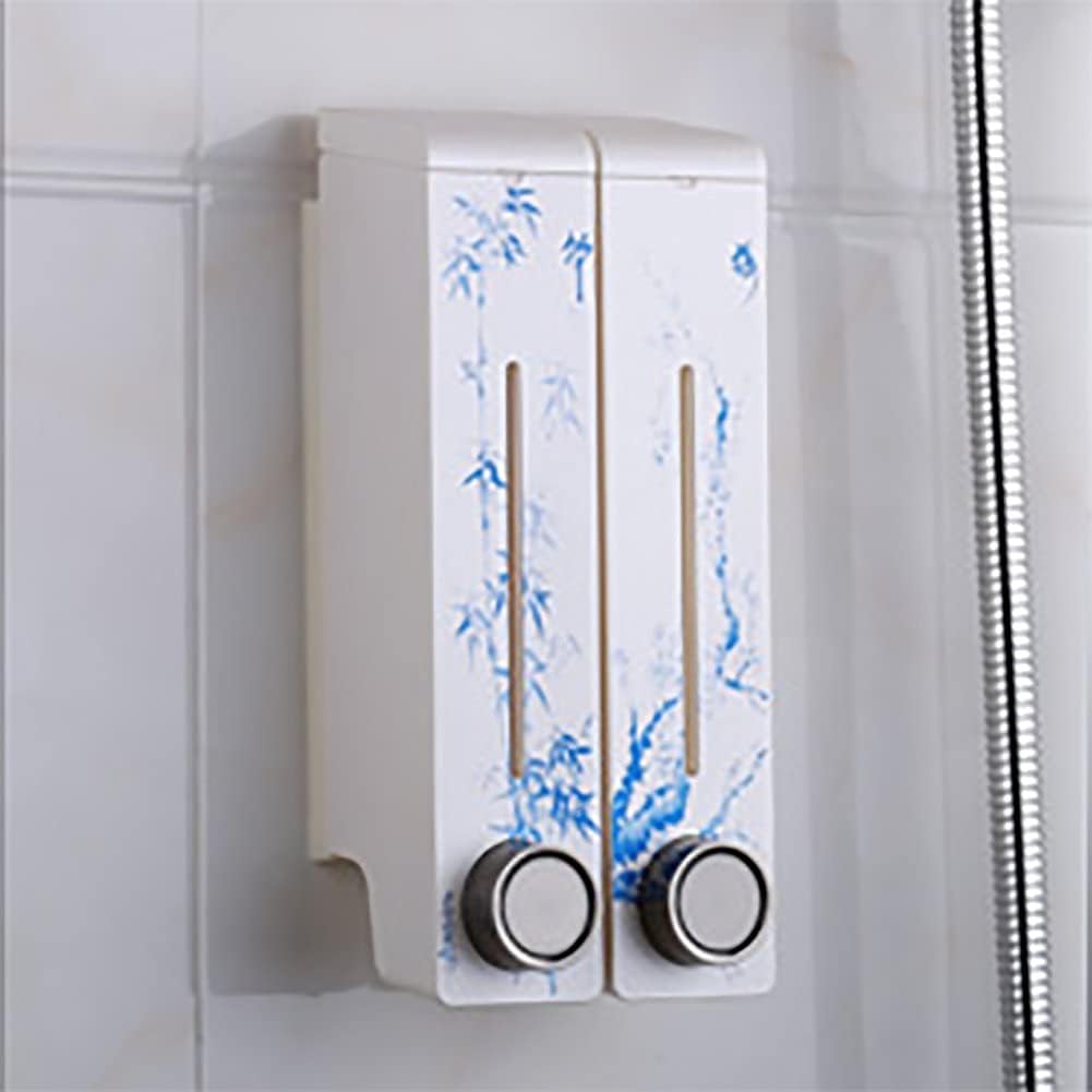 Soap Dispenser Wall Mounted ABS Plastic Liquid Soap Dispenser Easy to Clean and Refill Bathroom Kitchen 320ml-R