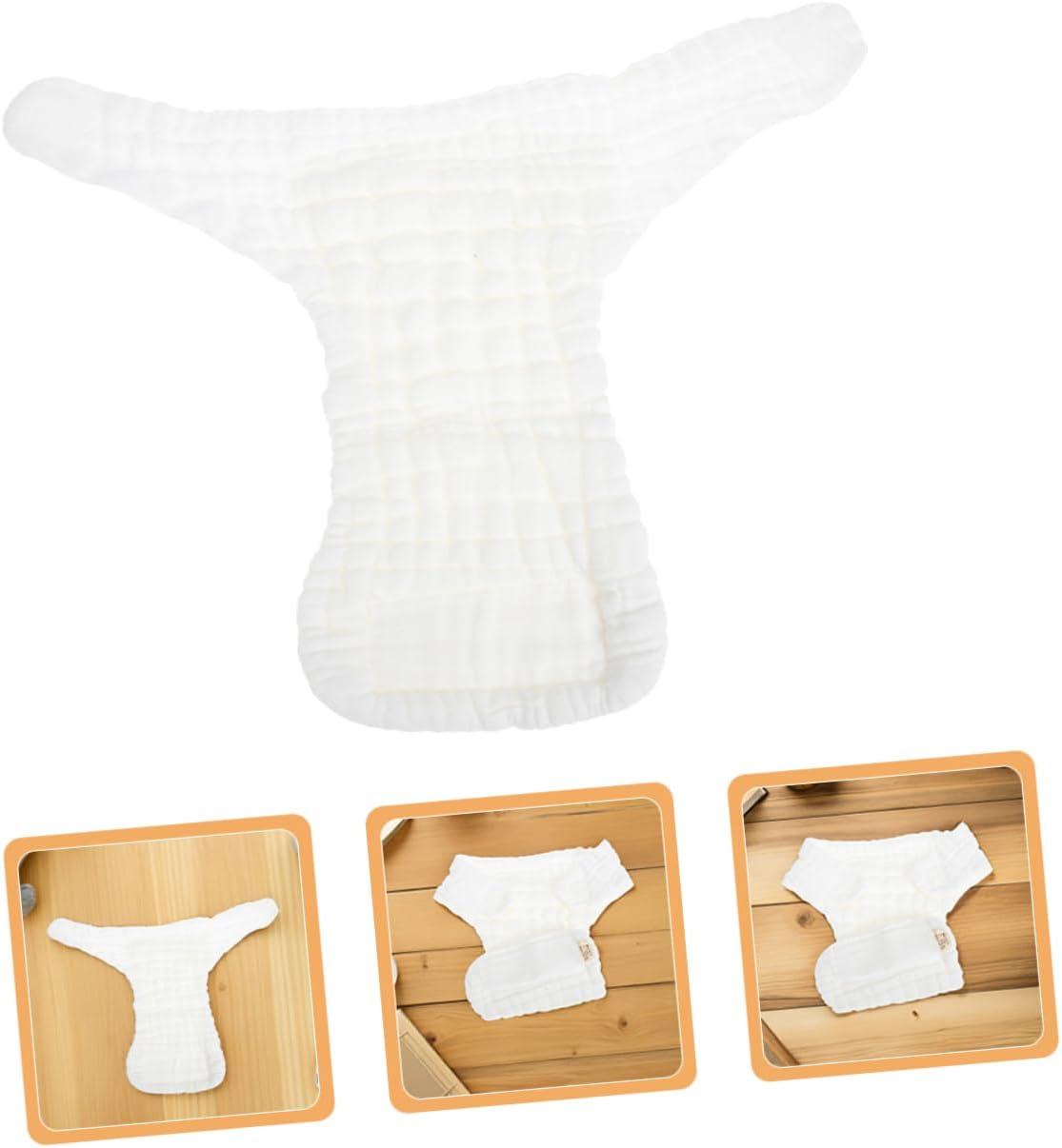 3Pcs Newborn Cloth Diapers Washable Cotton Diaper Pants for Boys Breathable Easy Monitoring with White Color for Sensitive Skin