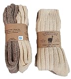  Mum Strumpfwaren 4 Paar 100% ALPAKA/WOLLE SOCKEN Damen+Herren 65% Wolle,35% Alpaka, Winterwarm Gr. 35-46 3 Farben (39-42, Beige/Braun)