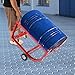 CheriMuMu Drum Cradle with Wheels, 55 Gallon Movable Drum Stand, Tilting Oil Drum Rack with Retractable Drawbar, Industrial Steel Drum Handling Cradle for Workshop, Factory, Garage, Warehouse