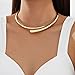ZZQPSD Statement Chunky Collar Necklace for Women - Thick Collar Choker Necklace Chunky Gold Bold Fashion Jewelry for Women(Gold)