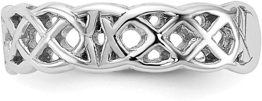 14k White Gold Polished with Design Toe Ring