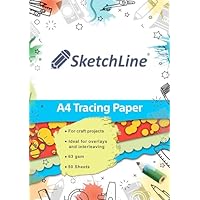 SketchLine Tracing Paper A4 Size 50 Sheets (63gsm) with High Transparency & Optimum Thickness for Drawing, Sketching & Dressmaking