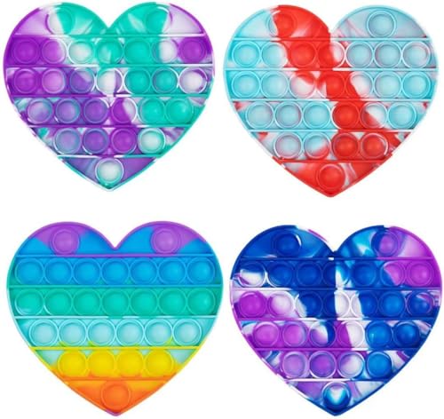 Brinquedo Colorido Pop It Fidget Toy Anti Stress Sensorial Coração Quadrado Hexágono Redondo - Reduz