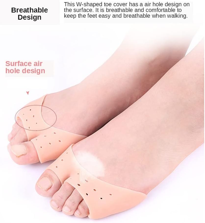 DEAVER Silicone Toe Covers, Forefoot Pads Foot Care Protection, Anti-Abrasive Soft Protectors, High Heels Hallux Valgus Pedicure Tools Orthopedic Shoes