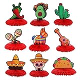 Cinco De Mayo Table Centerpiece - Fiesta Honeycomb Mexican Taco Party Decorations Supplies Ornaments