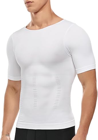 SLIMBELLE Body Shaper Men Elastic Slimming Waist Trainer Tummy Control Compression Shirt Base Layer Undershirts Compression top Shapewear for Men