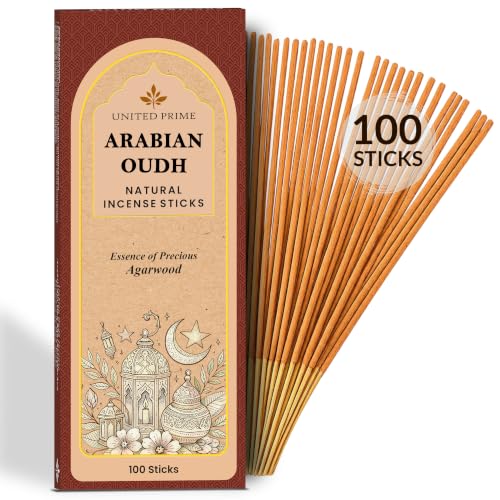 Pure Oud Incense Sticks 100% Natural Organic Non Toxic 100 Sticks Clean Burning No Charcoal Sustainably Harvested Positive Vibes Incense Meditation Gifts Spritual Cleansing